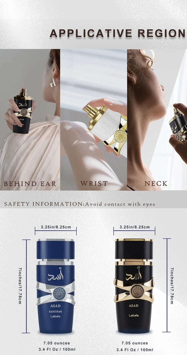 100ml Original Asad Men's Eau De Toilette High Quality Unisex Arabian Perfume Pheromone Arabic