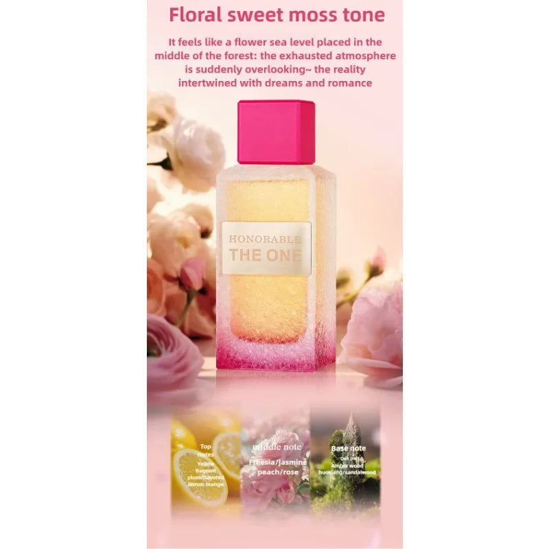 Dreamy Illusions Perfume 100ml – Fruity Floral Fragrance with Lemon Peach Rose & Sandalwood – Long-Lasting Elegant Scent