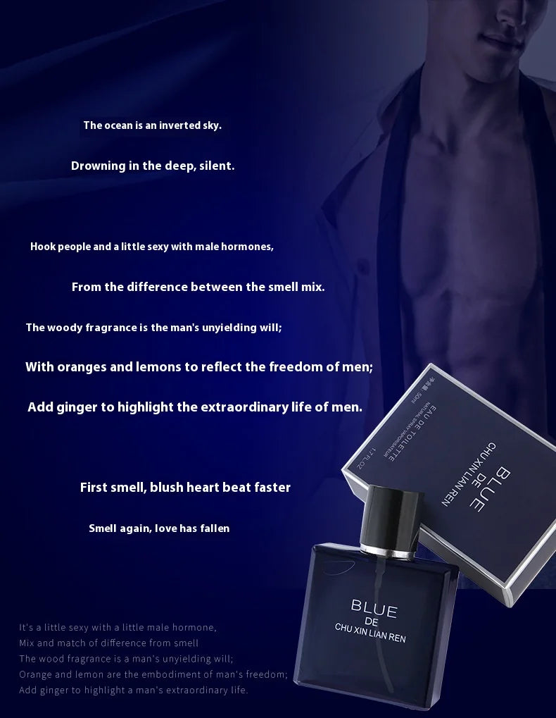 Brand Perfume Woody Men Perfume Spray Flirting Pheromone Long Lasting Sandalwood Ocean Light Fragrance Vibrant Gentleman Gift